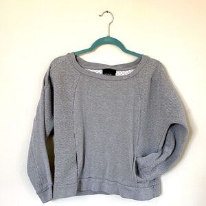 Cynthia Rowley Gray Crewneck Sweater w/ Diamond Quilted Patterns on Sides Size M
